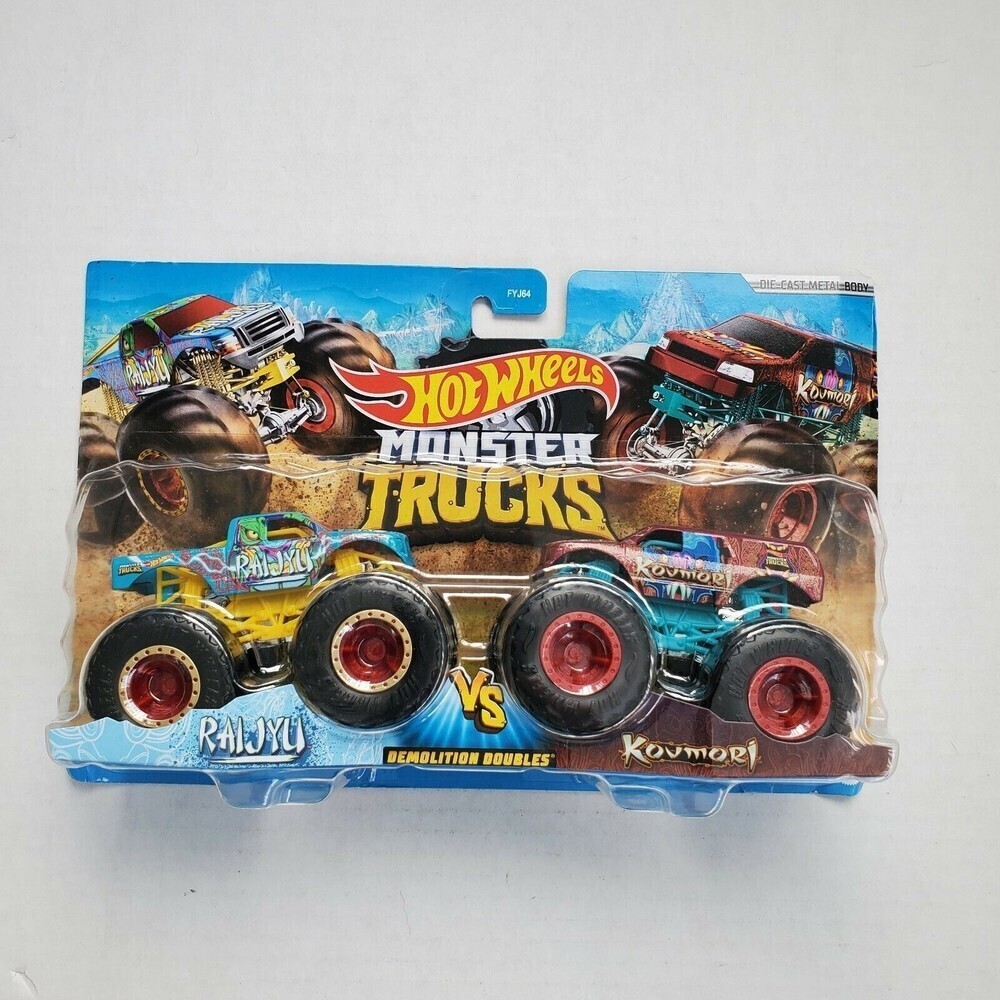 Hot Wheels Monster Trucks 2020 Raijyu vs Koumori‎ Demolition Doubles 2 Pack 1:64